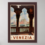 Venice Venezia Vintage Travel Poster Restored