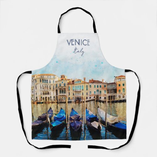 VENICE VENEZIA watercolor _ Italy Travel souvenir  Apron