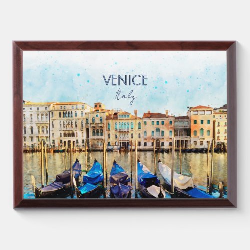 VENICE VENEZIA watercolor _ Italy Travel souvenir Award Plaque