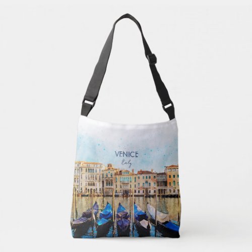 VENICE VENEZIA watercolor _ Italy Travel souvenir  Crossbody Bag