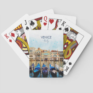 VENICE VENEZIA watercolor - Italy Travel souvenir Poker Cards