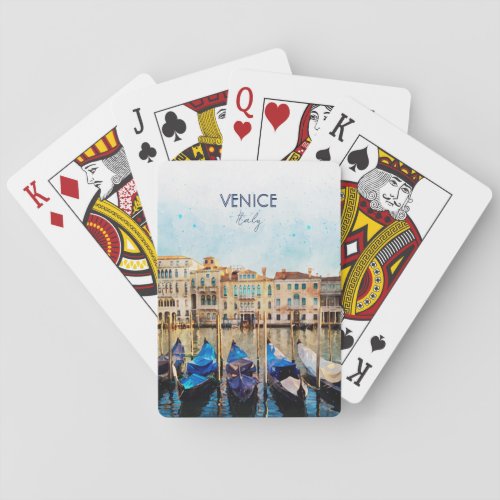 VENICE VENEZIA watercolor _ Italy Travel souvenir Poker Cards