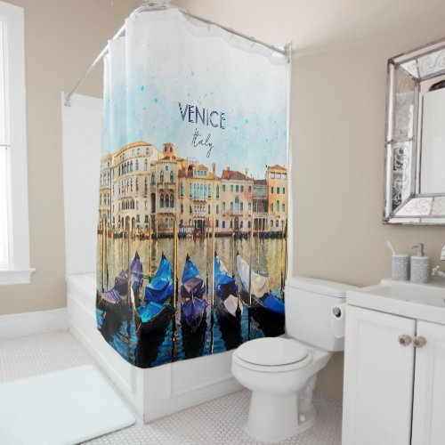 VENICE VENEZIA watercolor _ Italy Travel souvenir Shower Curtain