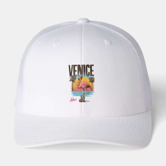 Venice Vibes Flamingo Retro Beach California Tropi (Front)