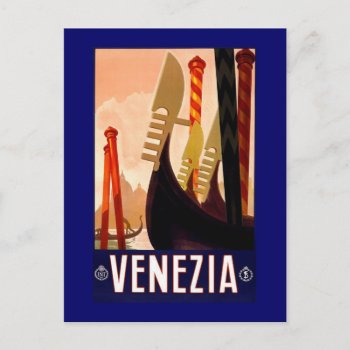 "venice" Vintage Italian Travel Poster Postcard by PrimeVintage at Zazzle