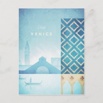 Venice Vintage Travel Poster - Art Postcard by VintagePosterCompany at Zazzle