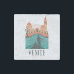 Venice Vintage Travel   Stone Magnet<br><div class="desc">Vintage beautiful minimalist and stylish Stone Magnet and souvenir of the italian city of Venice. It shows the famous buildings the canal and a gondola. Great gift idea for your family and loved ones.</div>