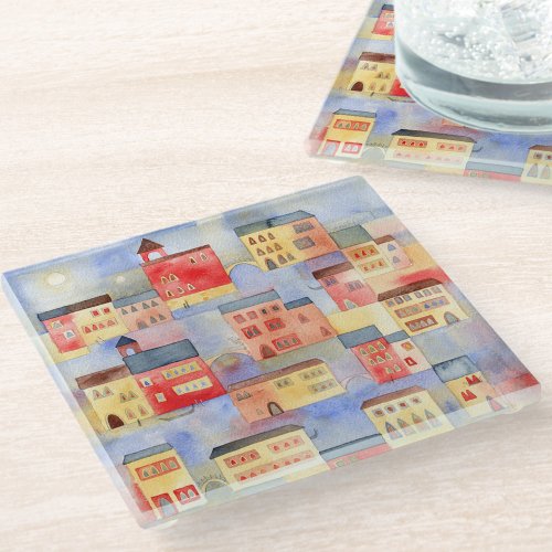 Venice Watercolor Glass Coaster