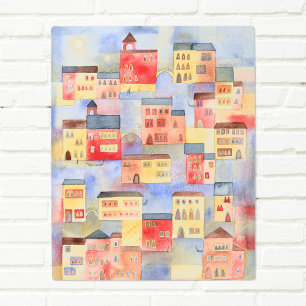 Venice Watercolor Metal Print