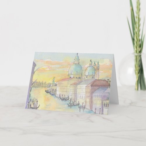 Venice Watercolor SketchItaly Greeting Card