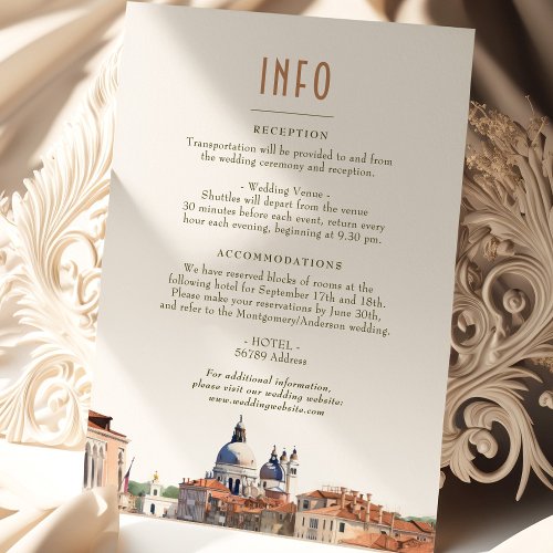 Venice Wedding Info Italy Basilica della Salute In Invitation