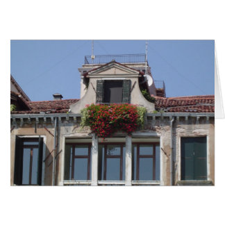 Venice Window Flower Boxes Blank Card