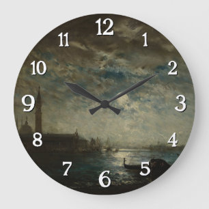 Venise et le Campanile au Clair de Lune Large Clock