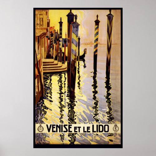 Venise et le Lido Italy vintage travel poster