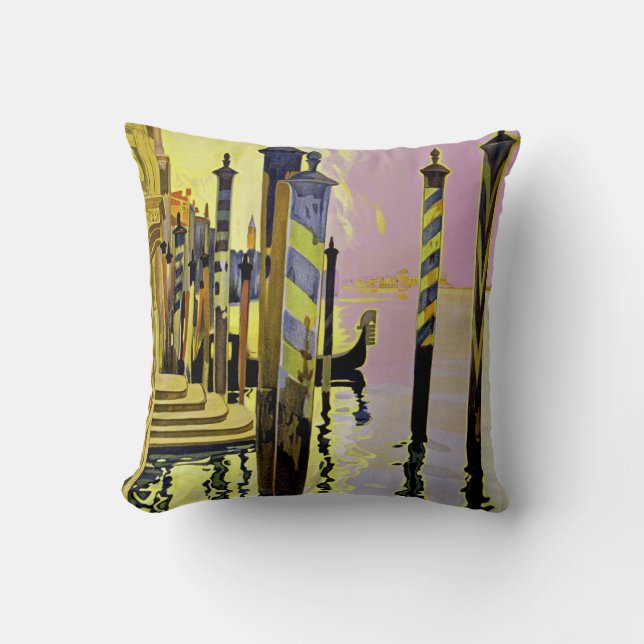 Venise et le Lido Throw Pillow (Front)