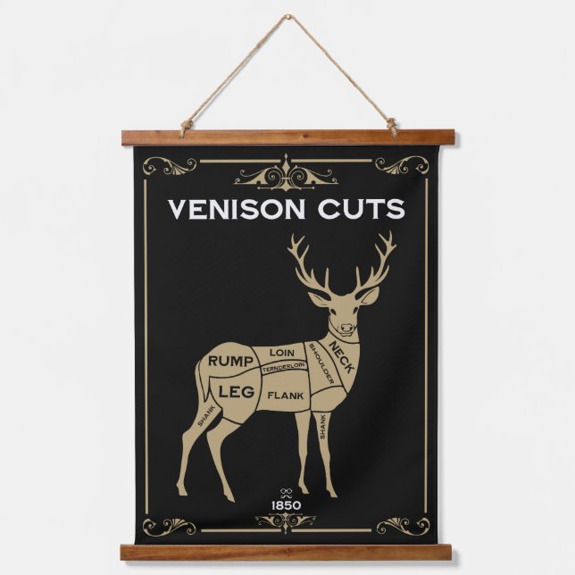 Venison Butcher Meat Cut Hanging Tapestry (Front)