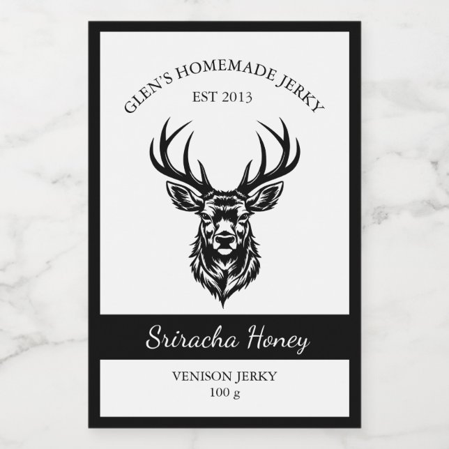 Venison Deer Jerky Food Packaging Label (Single Label)