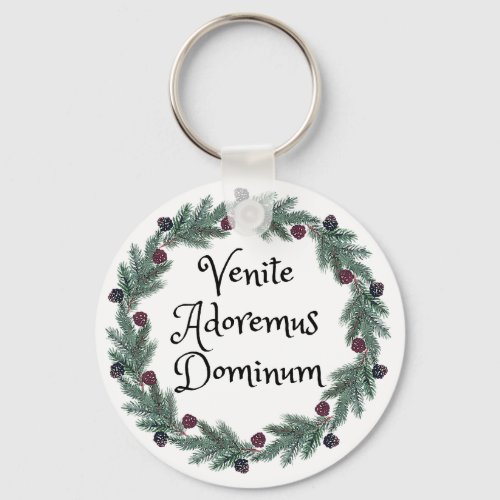 Venite Adoremus Dominum Latin Religious Christmas Keychain