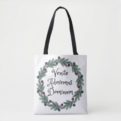 Venite Adoremus Dominum Latin Religious Christmas Tote Bag