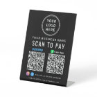 Venmo CashApp Scan to Pay Black QR Code