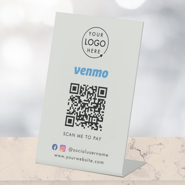 Venmo Payment Tabletop Sign | QR Code Scan to Pay (Creator Uploaded)