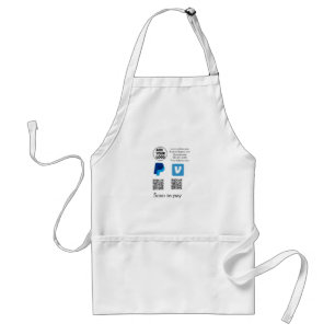 Venmo paypal scan to pay add q r code logo text na adult apron