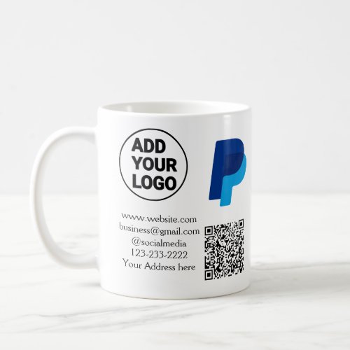 Venmo paypal scan to pay add q r code logo text na coffee mug