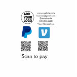 Venmo paypal scan to pay add q r code logo text na cutout<br><div class="desc">simple business sticker</div>