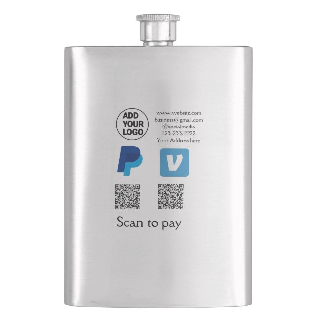 Venmo paypal scan to pay add q r code logo text na flask (Front)