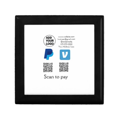 Venmo paypal scan to pay add q r code logo text na gift box