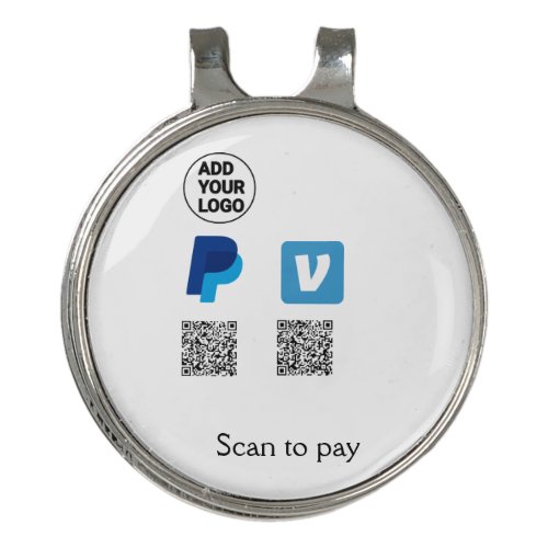 Venmo paypal scan to pay add q r code logo text na golf hat clip