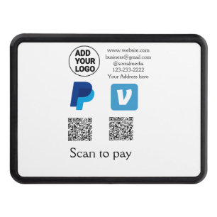 Venmo paypal scan to pay add q r code logo text na hitch cover