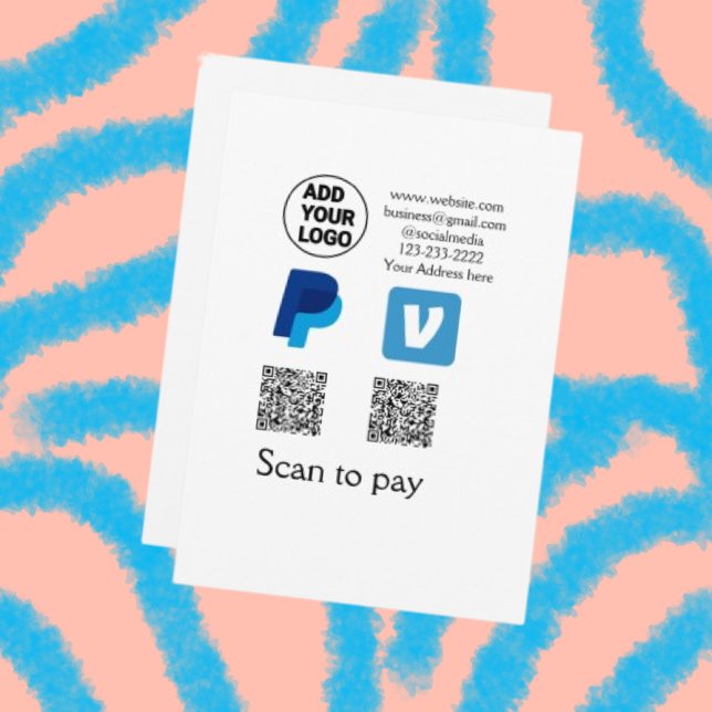 Venmo paypal scan to pay add q r code logo text na invitation (Creator Uploaded)