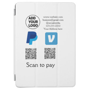 Venmo paypal scan to pay add q r code logo text na iPad air cover
