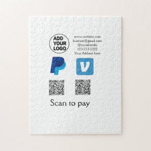 Venmo paypal scan to pay add q r code logo text na jigsaw puzzle