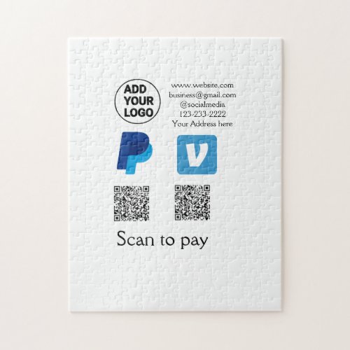 Venmo paypal scan to pay add q r code logo text na jigsaw puzzle