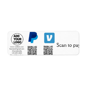 Venmo paypal scan to pay add q r code logo text na label