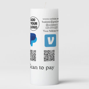 Venmo paypal scan to pay add q r code logo text na pillar candle