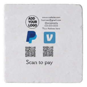 Venmo paypal scan to pay add q r code logo text na trivet
