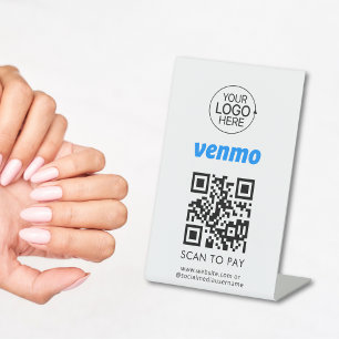 Venmo QR Code Contactless Payment Add Logo  Pedestal Sign