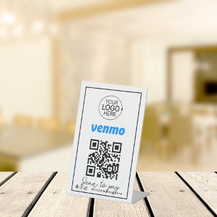 Venmo QR Code Payment Logo Script Social Media Pedestal Sign