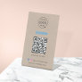 Venmo QR Code Payment | Rustic Kraft Business Logo Pedestal Sign