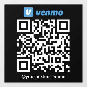 Venmo QR Code Payment Scan to Pay Black Window Cling