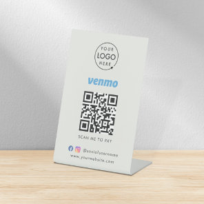 Venmo QR Code Payment | Scan to Pay Business Gray Pedestal Sign