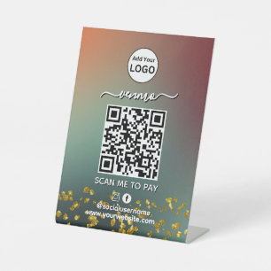 Venmo QR Code Payment Scan to Pay Business Logo Pedestal Sign