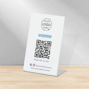 Venmo QR Code Payment | Scan to Pay Business Logo Pedestal Sign