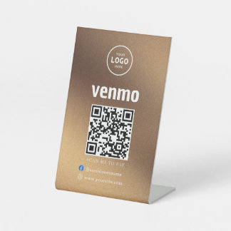 Venmo QR Code Payment | Scan to Pay Business Logo Pedestal Sign