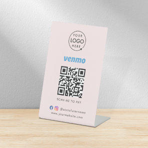Venmo QR Code Payment | Scan to Pay Business Pink Pedestal Sign