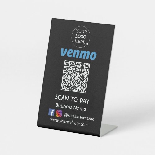 Venmo QR Code Payment  Scan to Pay Pedestal Sign