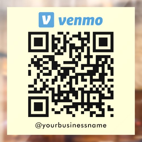 Venmo QR Code Payment Scan to Pay Soft Groovy Window Cling